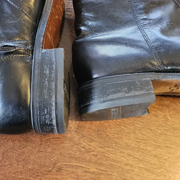 Florsheim Mens Boots Duke Genuine Leather Bike Toe With Zippers Black Color